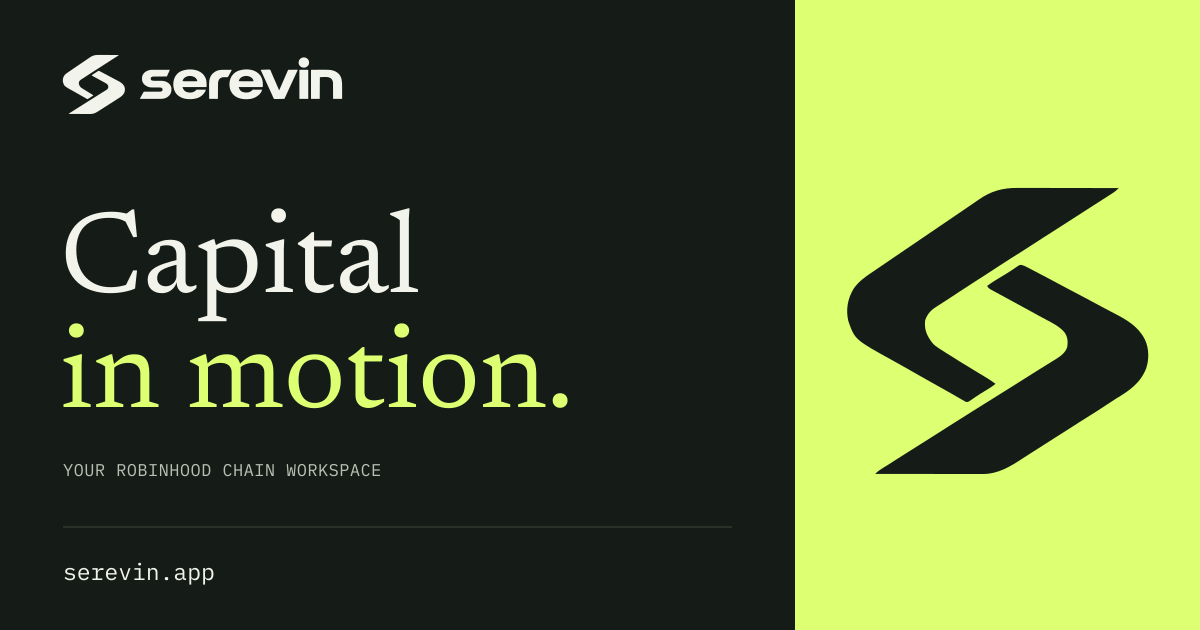 Serevin social artwork with the exchange symbol and Capital in motion headline