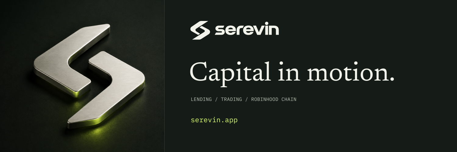 Serevin X header with the metal exchange mark, Capital in motion and serevin.app